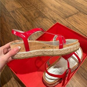 Donald Pliner red platform sandals
